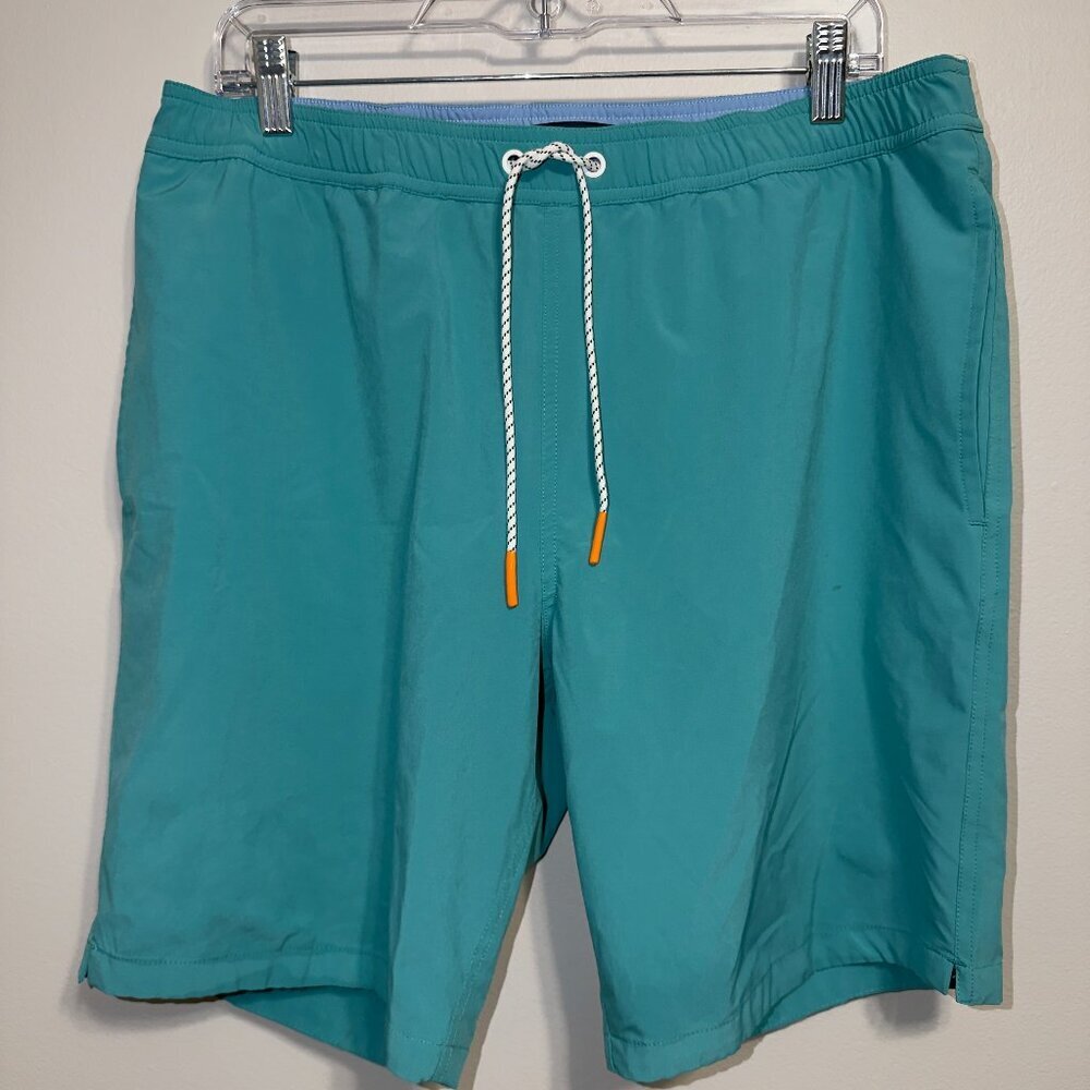 Bonobos Teal Swim Shorts Size L Drawstring Elastic Waist Quick Dry Beach - Picture 2 of 5